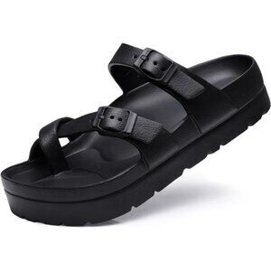 Women's Platform Sandals with Arch Support Comfortable Foam Slides Lightweight